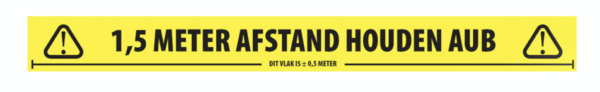 1,5 meter afstand houden aub tape