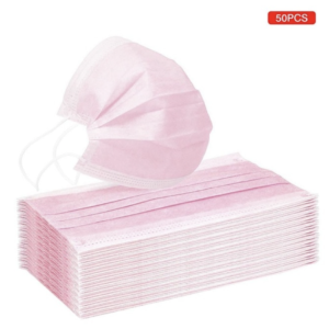 Roze wegwerp maskers