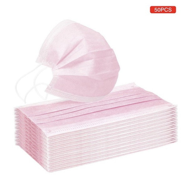 Roze wegwerp maskers